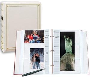 BI-DIRECTIONAL 3-ring WHITE album with memo area -