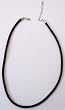 16" Black Flocked Rubber Cord Choker Necklace with Adjustable Chain (1)