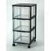 Iris 3-Drawer Storage System, 26 3/4in.H x 12 5/8in.W x 16 1/8in.D, Black/Clear