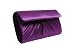 Purple small satin and crepe clutch bag handbag designed by Olga Berg