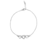 Adjustable Pave Triple Heart Anklet Emitations