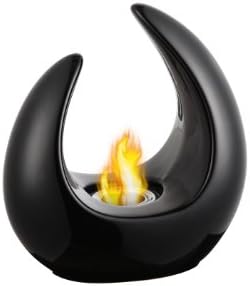 Purfire Crescent Ethanol Table Top Ventless Fireplace Black