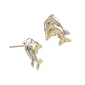 14K Earring Double Dolphin Gold