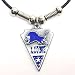 Detroit Lions Leather Necklace w/Beads & Pewter Pendant - NFL Football Fan Shop Sports Team Merchandise