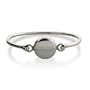 Sterling Silver Round Tag Bangle Bracelet