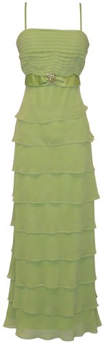 Tiered Ruffle Chiffon Prom Formal Gown Long Holiday Party Cocktail Dress Bridesmaid – 2X