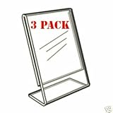 Advantage (3 Pack) 8.5 X 11 Slant Back Clear Acrylic Sign Holder Ad Frame by Advantage