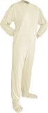 Big Feet Pajama Co. Ivory (307) Jersey Knit Adult Footed Pajamas with Drop Seat