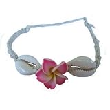 Hawaiian Hemp Plumeria Flower Shell Bracelet / Anklet