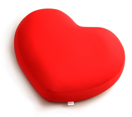Mogu Big Heart 20-by-24-Inch Decorative Pillow, Red