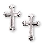 Sterling Silver Cross Pierced Earrings