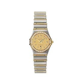 Omega Constellation Two Tone Mini with Diamond Bezel Women's Watch