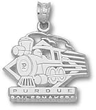 Purdue Boilermakers Solid Sterling Silver Train Pendant