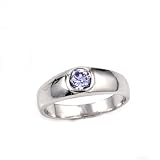 Sterling Silver Baby Ring with Alexandrite CZ - Sizes: 1-4