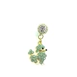 【tt-jewel】☆ふわふわ プードル ☆ キラキラ ふっくらちっちゃい足 ♪ & まるいしっぽが超かわいい♪ ＆ 癒され わんちゃん スマピー『 スマートフォン & アイフォーン イヤホンジャック用ピアス ♪SWAROVSKI & 携帯アクセサリー ☆ ipad & iphone 』 グリーン