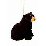 25 Rustic Lodge Furry Black Bear Christmas Ornament