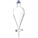 Chemglass CG-1747-06 Glass Squibb Style Separatory Funnel, with 4mm PTFE Stopcock, 1000mL Capacity, #27 PTFE Stopper