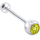 Zodiac Sign CAPRICORN SIGN Logo Barbell Tongue Ring