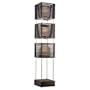 Possini Euro Three Tier Wood Slat Frosted Glass Floor Lamp