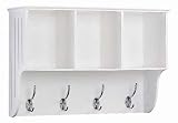 Wall Storage Cubby Wall Shelf Coat Rack w/ Hooks