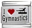 I Heart Gymnastics Red Heart Laser Italian Charm