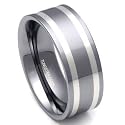 Tungsten Carbide Silver Inlay Wedding Band Ring Size 5-14