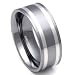 Tungsten Carbide Silver Inlay Wedding Band Ring