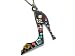 Gorgeous LARGE Black High-Heel Shoe Charm Necklace with Crystals