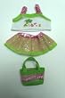 Pink and Green with Bag Outfit fits most Webkinz, Shining Star and 8" - 10" Make Your Own Stuffed Animals