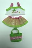 Pink and Green with Bag Outfit fits most Webkinz, Shining Star and 8 - 10 Make Your Own Stuffed Animals