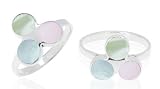 Tricolor Mother of Pearl Ring Sterling Silver