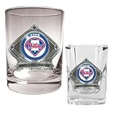 Philadelphia Phillies 2008 World Series Champions Rocks and Shot Glass Set