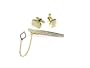 Two Tone Gold and Silver Colored Pattern Men's Cuff Link and Tie Clip Set