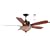 Litex CQ52ABZ5CR Coquillage 52-Inch Five-Blade Ceiling Fan with Remote Control, Aged Bronze with Tiffany Glass Light
