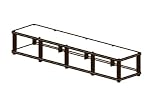 SALAMANDER DESIGNS SQ10 B/A SYNERGY QUAD10 SERIES 2-SHELF TV AND AUDIO/VIDEO STAND W/ BLACK WOOD BASE AND TOP, BLACK SHELVES AND SATIN ALUMINUM TUBES
