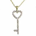 10K.05CTW Heart Shaped Key Pendant