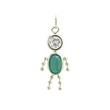 10K Yellow Gold Baby Boy Birthstone Pendant