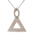 Triangle Pendant Necklace Stainless Steel Unisex Polished Finish 16" by Bucasi