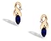14K Yellow Gold Genuine Marquise Sapphire and Diamond Earrings