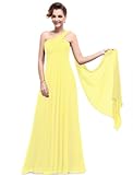 Ever Pretty One Shoulder Yellow Plus Size Dresses Special Occasion 09816, HE09816YL16, Yellow, 14US