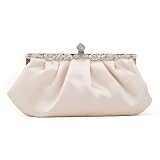 Satin Clutch, Champagne Evening Handbag, Gift Idea