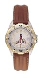 Los Angeles Angels All Star Ladies Black Leather Strap Watch