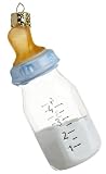 Ornaments To Remember Baby Bottle (Blue) Hand-Blown Glass Ornament