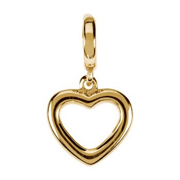 Valentine Day Heart Charm from 14K Yellow Gold