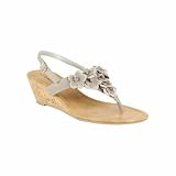 31GCRB0MjGL. SL160  Women Low Wedge Summer Sandals Light Gray