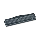 S.P. Richards Company Adjustable 3 Hole Punch, Adjustable, 1/4" Size, 8-10 Sheet Capacity, BK (SPR00786)