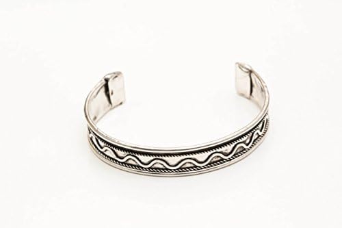 Silver Cuff Bangle Bracelet with Elephant Carving - Adjustable, Boho Chic, Ethnic, Tribal, African Jewelry - Handmade in Zimbabwe