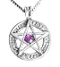 Nordic Magician Runic Pentagram Pentacle Crystal Pendant Necklace
