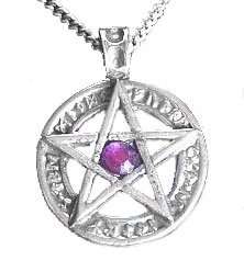 Nordic Magician Runic Pentagram Pentacle Crystal Pendant Necklace