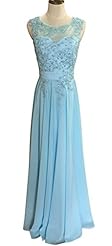 Crystal Beaded Sequined Lace Crystals Chiffon Bridesmaid Dress 